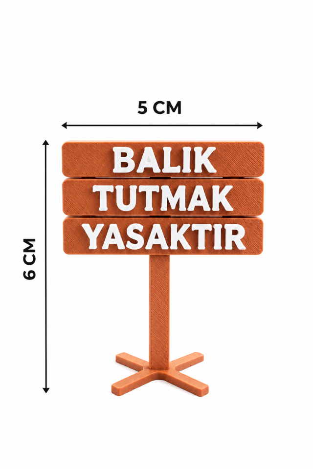 Balık Tutmak Yasaktır Akvaryum Tabelası 3D Dekor