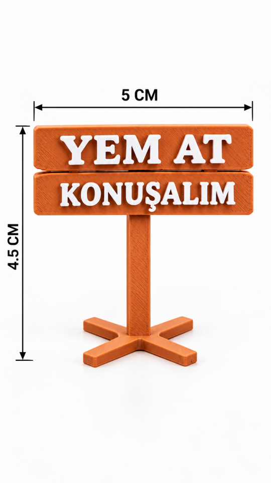 Yem At Konuşalım Akvaryum Tabelası 3D Dekor