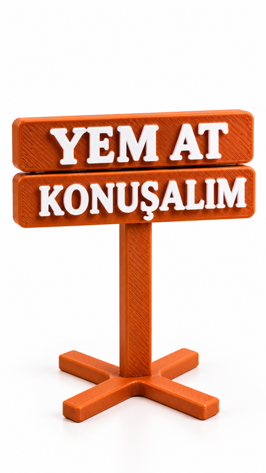 Yem At Konuşalım Akvaryum Tabelası 3D Dekor