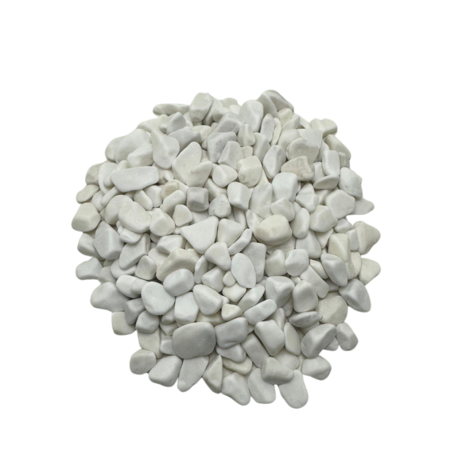 Beyaz Akvaryum Taşı Doğal Dekoratif Çakıl Teraryum Vazo ve Saksı Dekor Taşı 5 KG