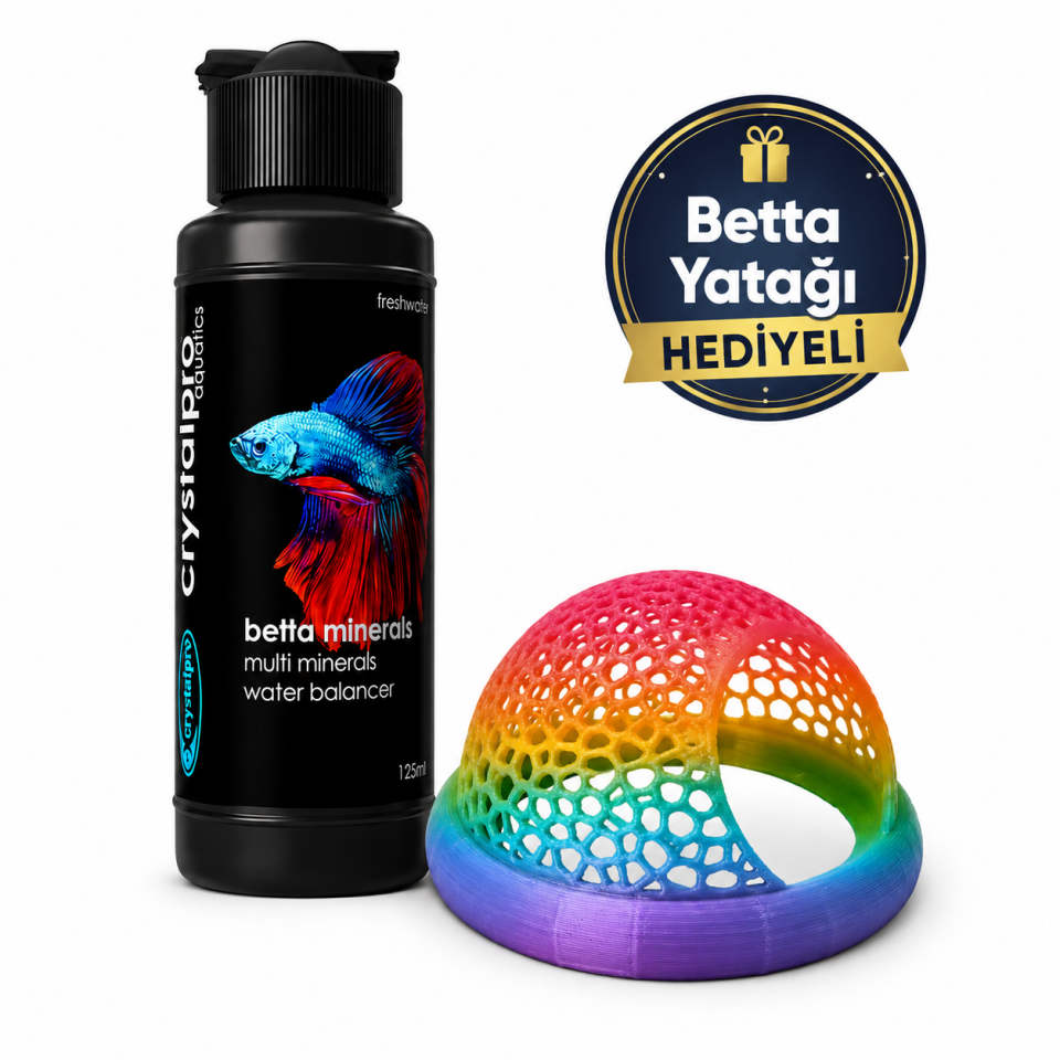 Crystalpro Betta Minerals 125 ml Betta Balığı Mineral Desteği Betta Yatağı Hediyeli