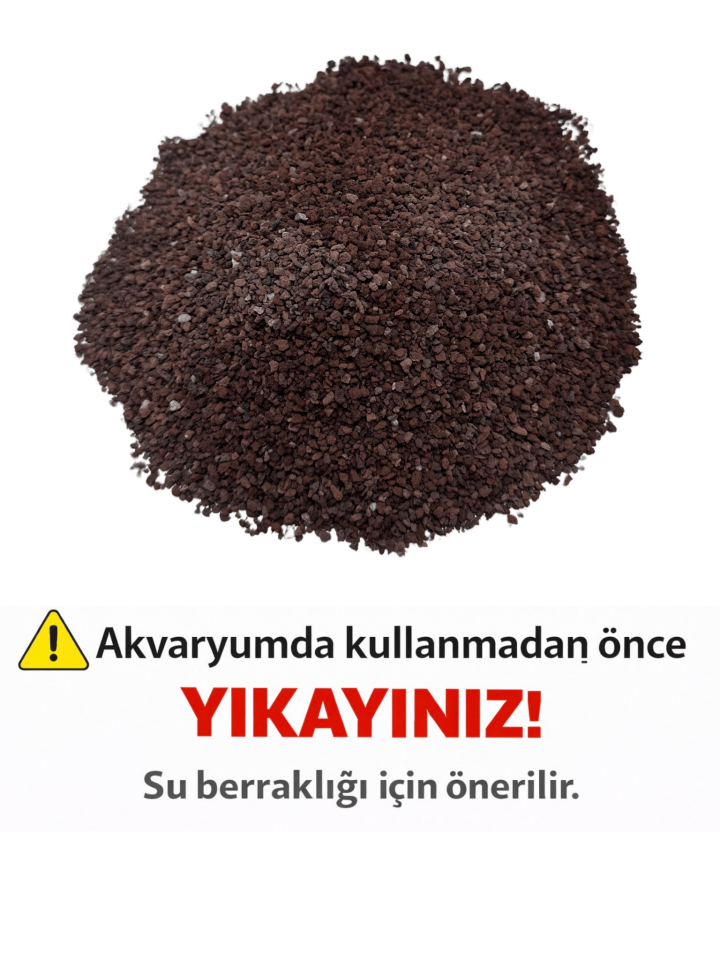 Doğal Lav Kırığı Akvaryum Taşı 0.1-0.4 mm Dekor ve Taban Malzemesi 5 Kg