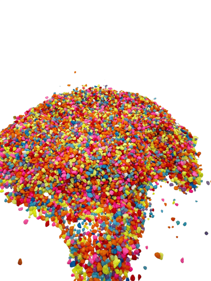 Renkli Akvaryum Taşı Dekoratif Granül Kum Bonibon Taş Teraryum Vazo ve Saksı Dekoru 10 Kg