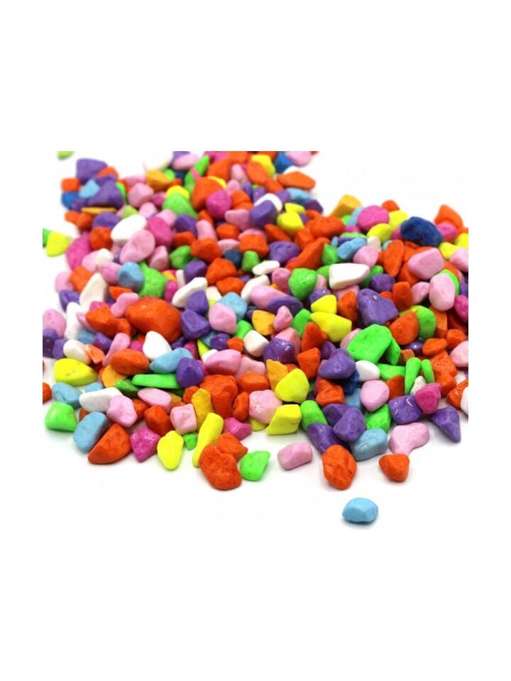 Renkli Dekoratif Çakıl Taşı 10 Kg Akvaryum Teraryum Fanus Saksı Dekoru Doğal Hobi Taşı 0.4-1 cm
