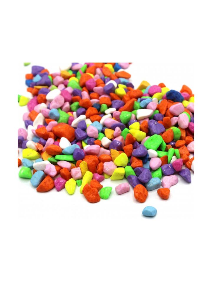 Renkli Dekoratif Çakıl Taşı 500 gr Akvaryum Teraryum Fanus Saksı Dekoru Doğal Hobi Taşı 0.4-1 cm