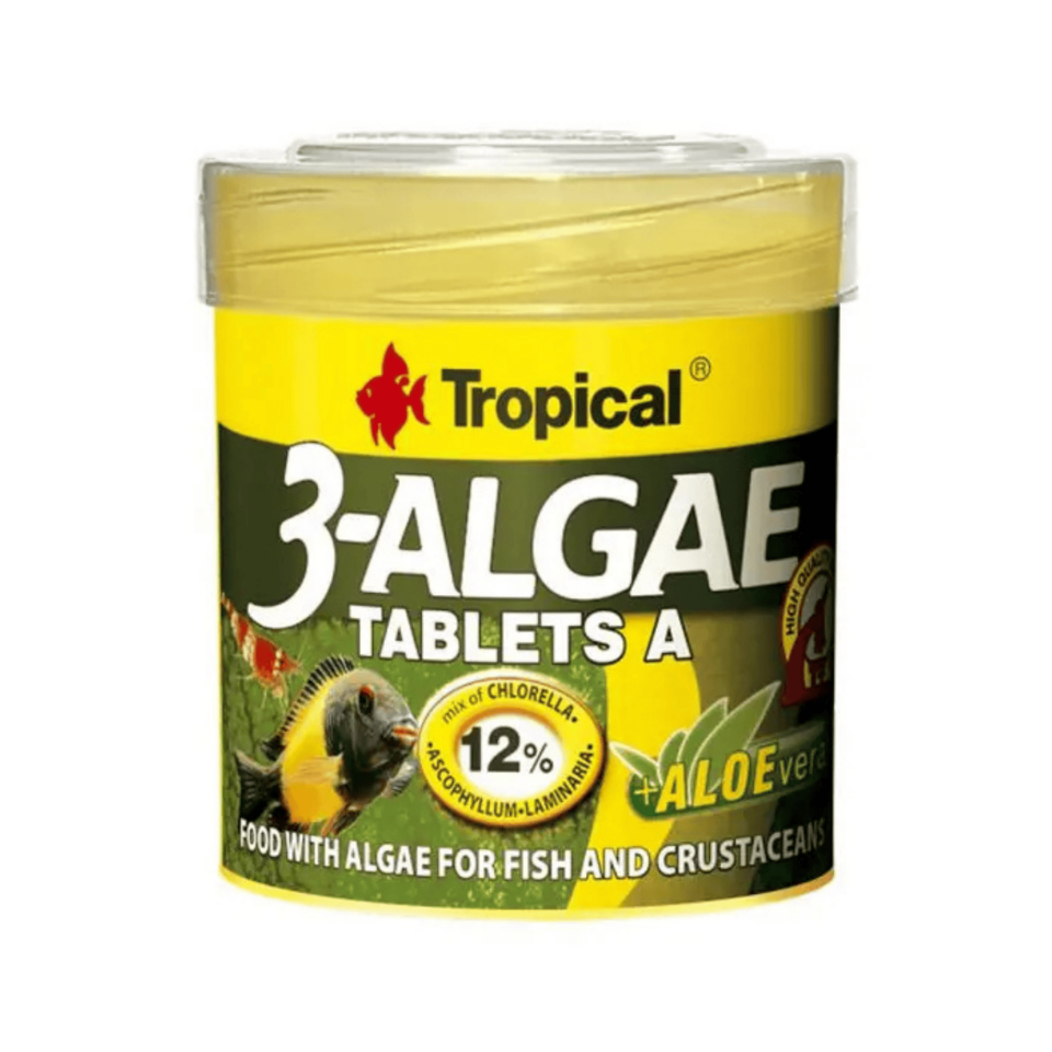 Tropical 3 Yosunlu Tablet Balık Yemi Aloe Vera Destekli Bitkisel Dip Yemi 36 Gr 50 Ml 80 Adet