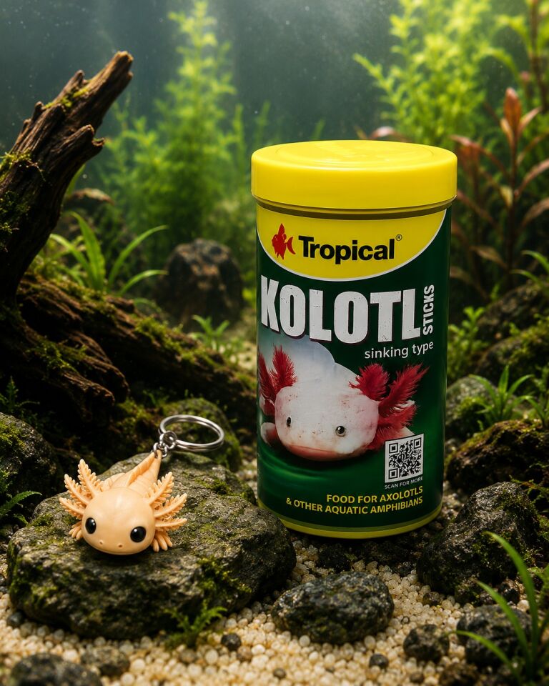 Tropical Axolotl Sticks Yem + Axolotl Anahtarlık Hediyeli | Batan Axolotl Yemi