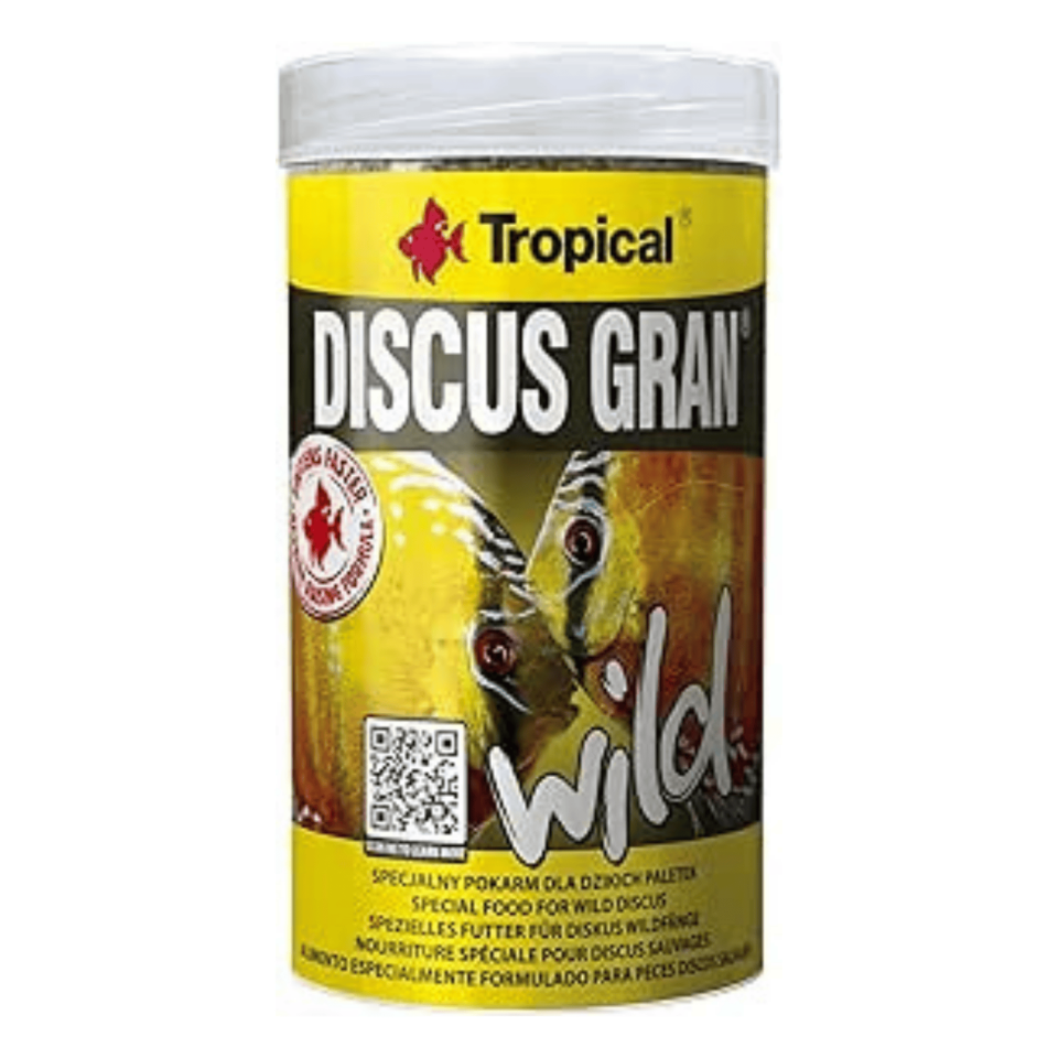 Tropical Discus Gran Wild Diskus Balığı Granül Yem Doğal İçerikli 110 Gr 250 Ml