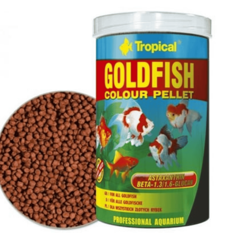 Tropical Goldfish Colour Pellet Japon Balığı Renk Canlandırıcı Granül Yem 36 Gr 100 Ml
