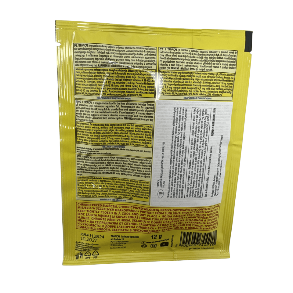 Tropical Granül Yüksek Proteinli Akvaryum Balık Yemi 12 Gr