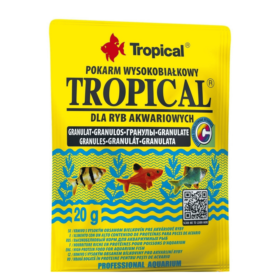 Tropical Granül Yüksek Proteinli Akvaryum Balık Yemi 20 Gr