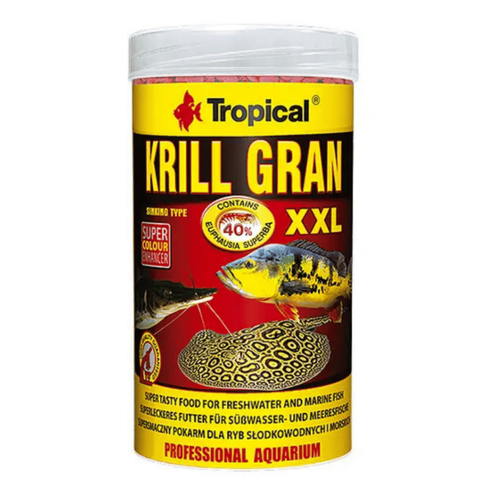 Tropical Krill Gran XXL Balık Yemi %40 Krill İçerikli Yüksek Proteinli Büyük Balıklar İçin 500 Gr 1000 Ml
