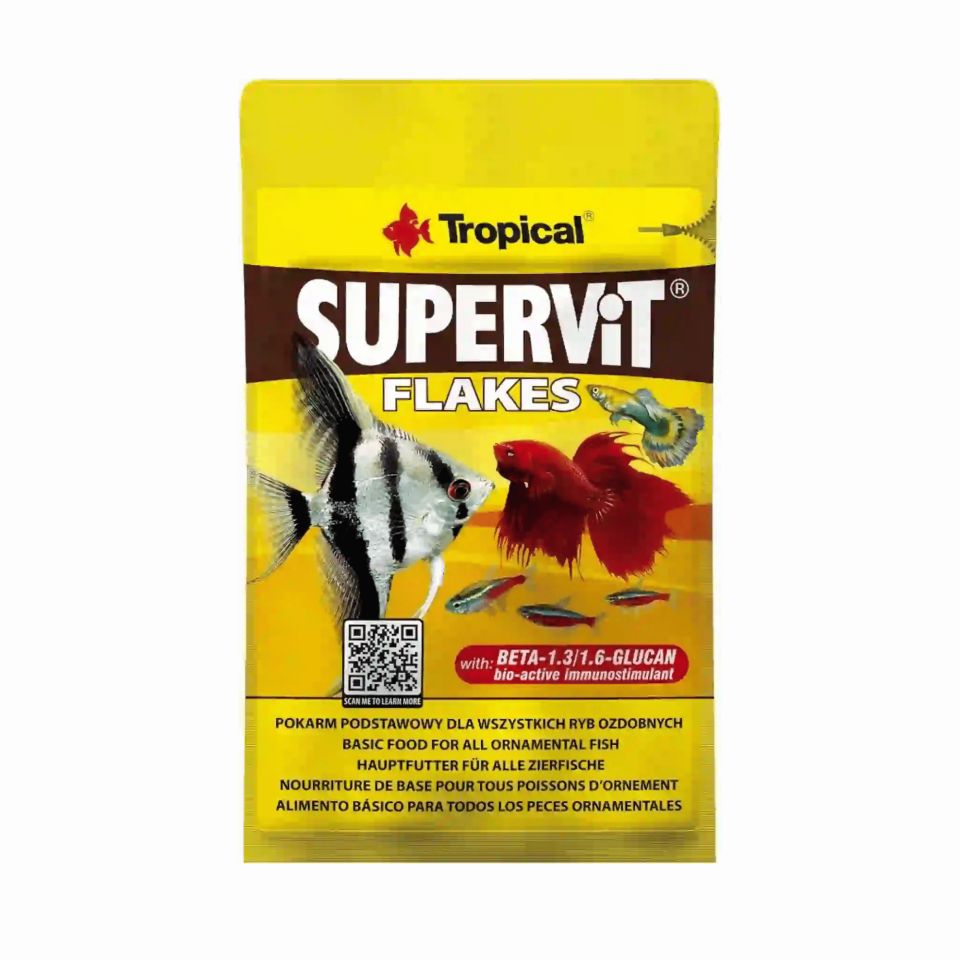 Tropical Supervit Flakes Pul Balık Yemi 12 Gr Bağışıklık Destekleyici Akvaryum Yemi