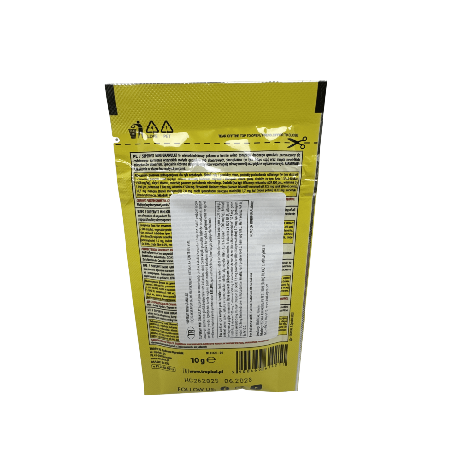 Tropical Supervit Mini Granül Balık Yemi 10 Gr Küçük Akvaryum Balıkları İçin