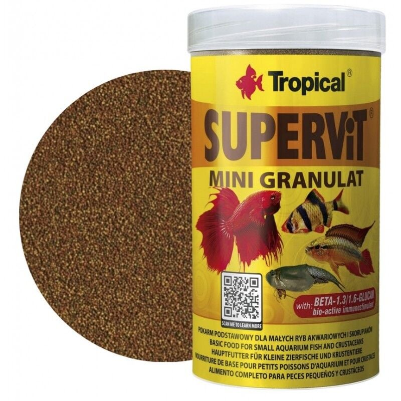 Tropical Supervit Mini Granül Balık Yemi Küçük Akvaryum Balıkları İçin 162,5 Gr 250 Ml