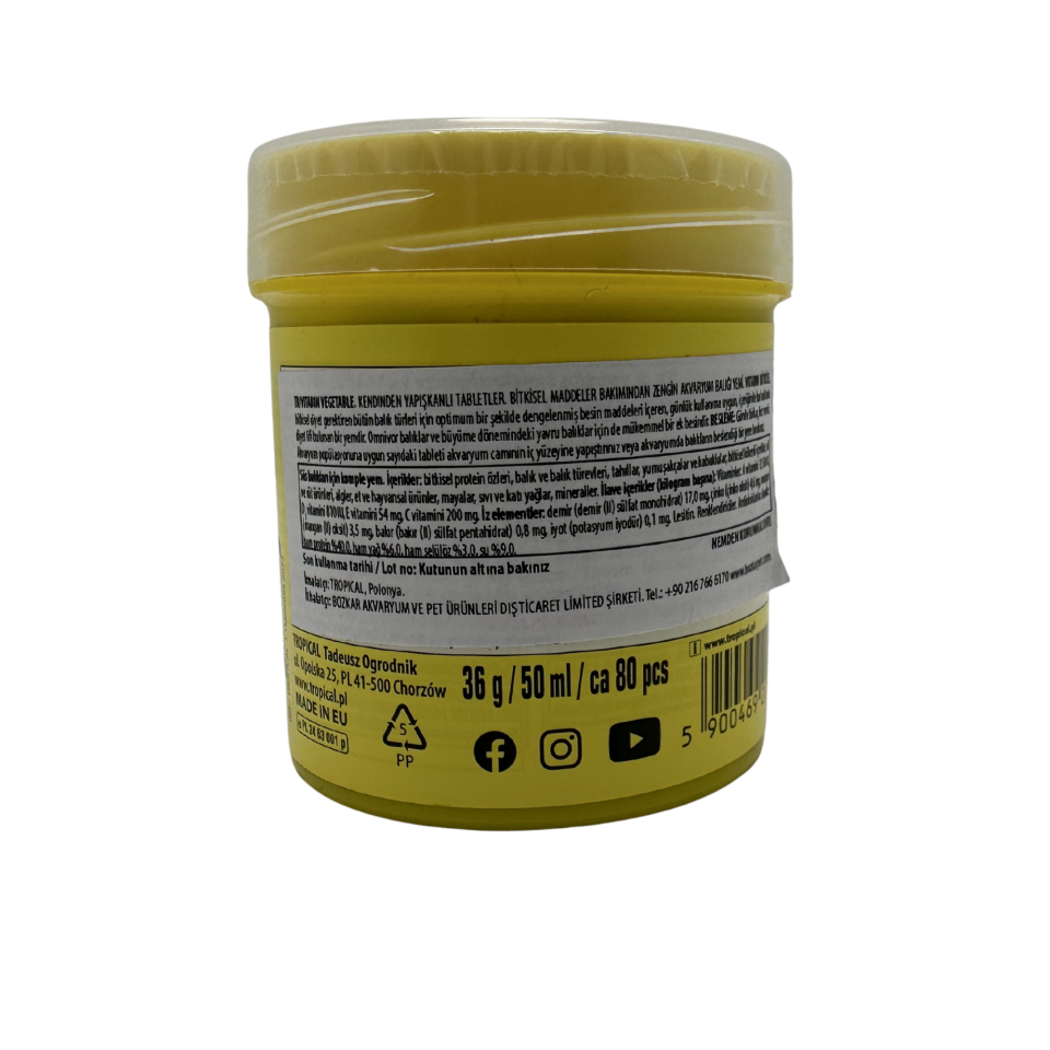Tropical Vitabin Akvaryum Balıkları İçin Vitamin Takviyesi 36 Gr 50 Ml 80 Adet