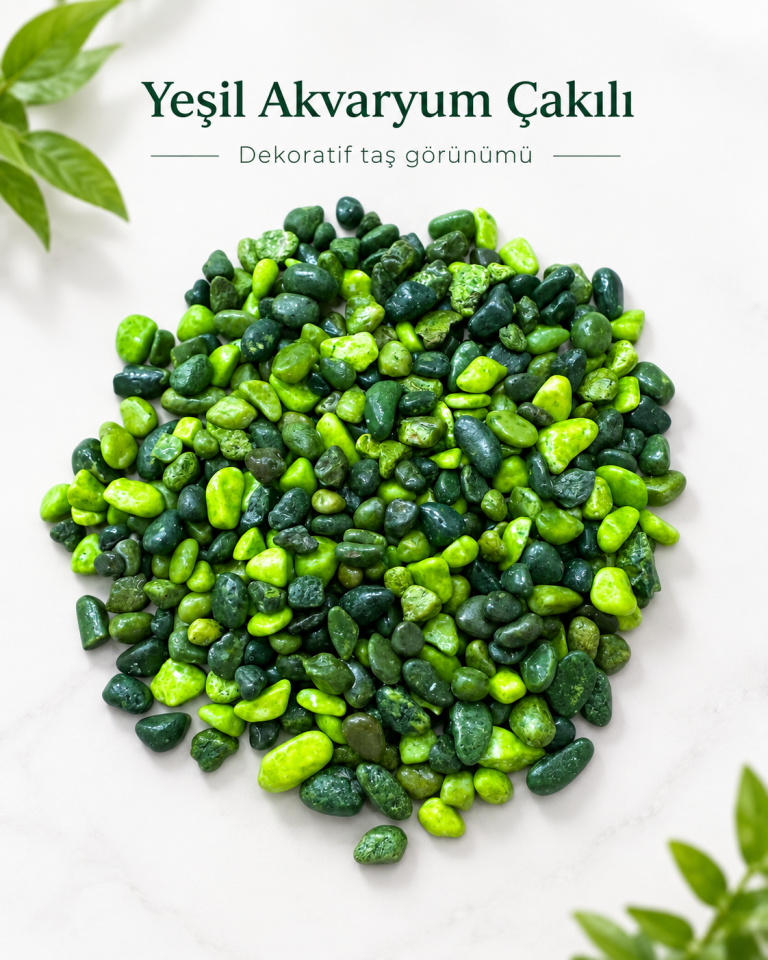 Yeşil Akvaryum Dekor Taşı Renkli Çakıl